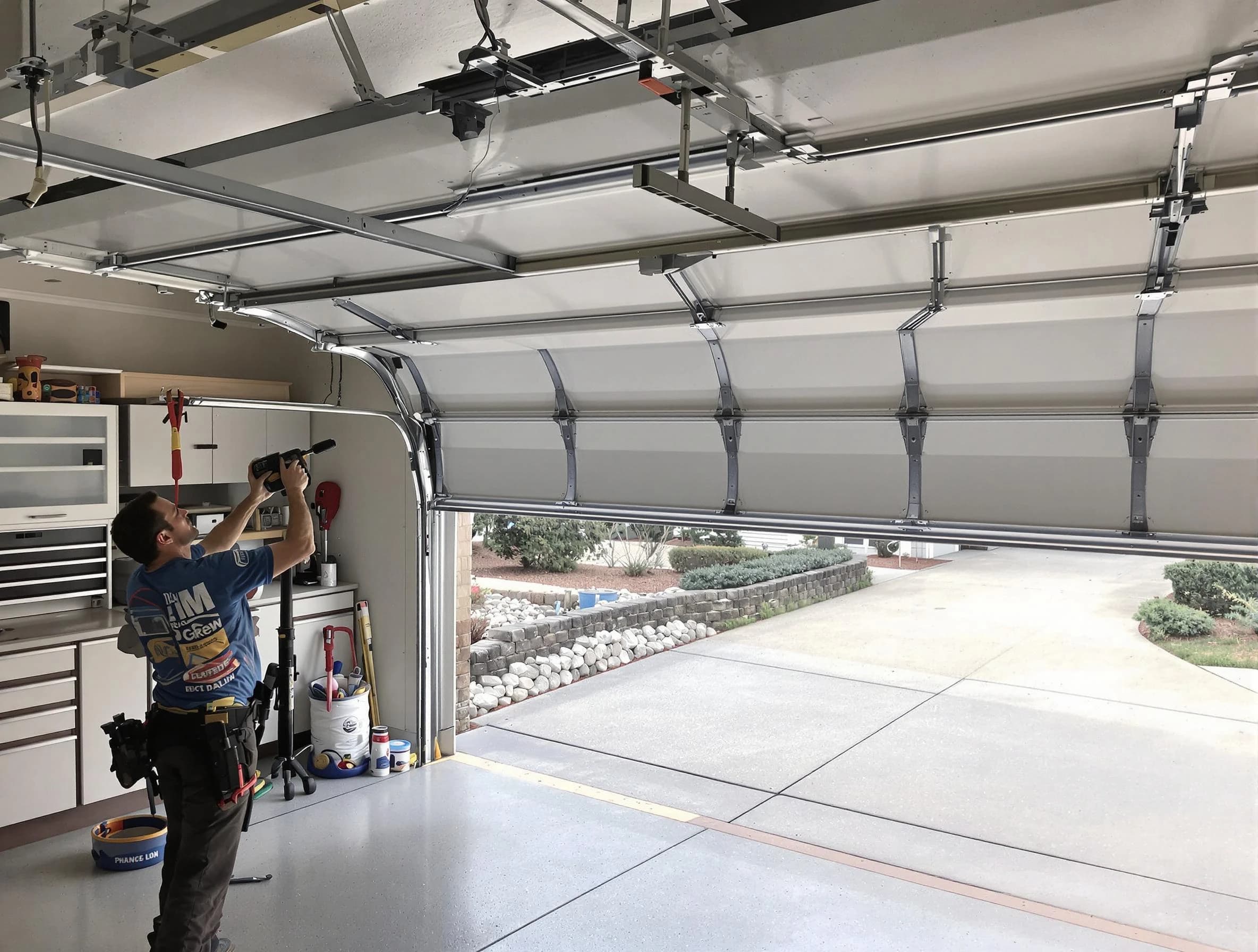 Garage door track repair service by Scott Garage Door Repair in Scott