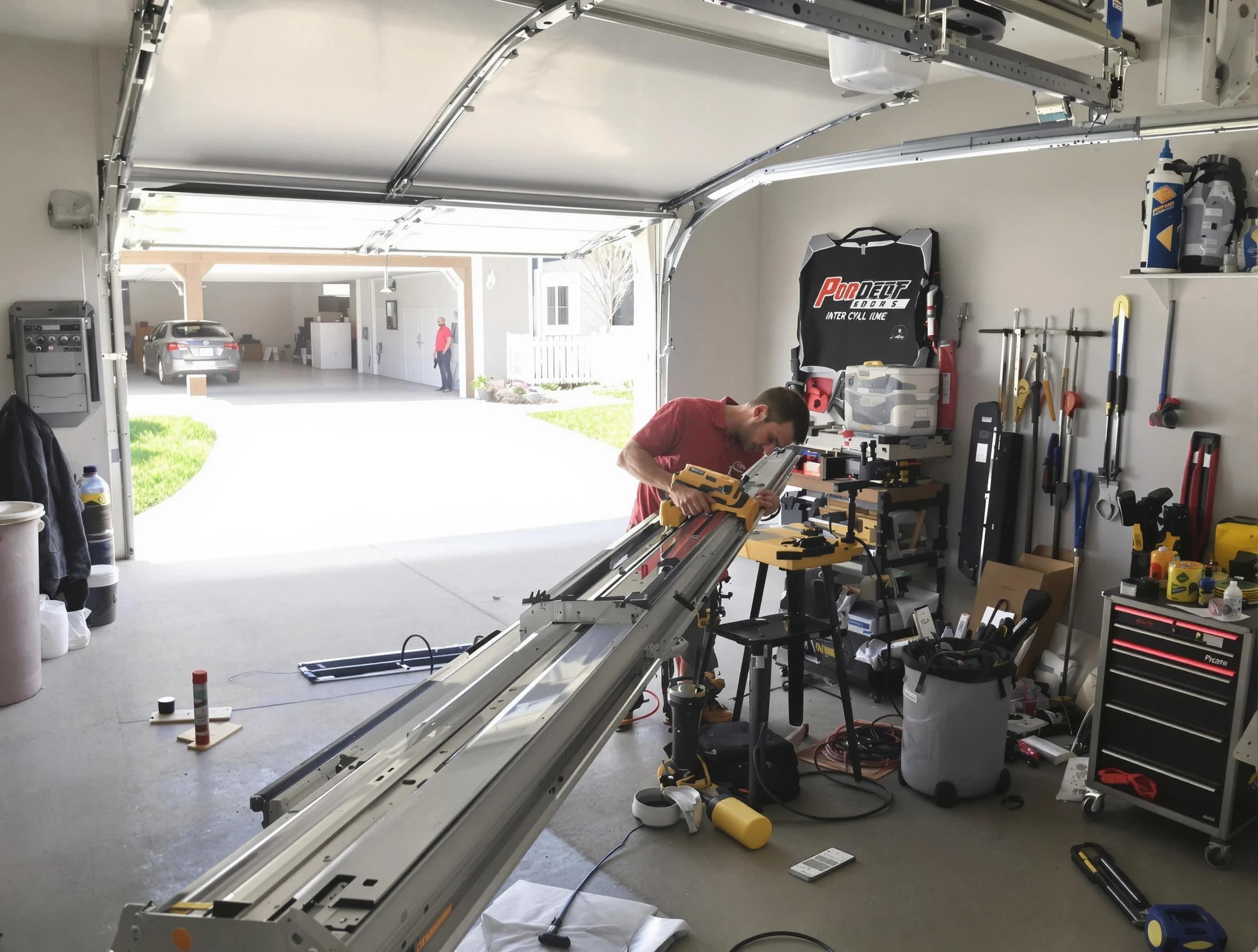 Scott Garage Door Repair expert performing track repair in Scott